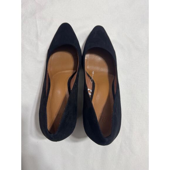Black Suede Block Heel Pumps 8 | H&M | New With Imperfections - Picture 1 of 9